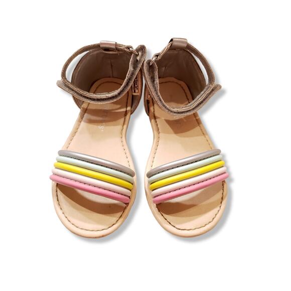 Carter's 7 Metallic Pastel Rainbow Gladiator Sandals - Picture 1 of 7